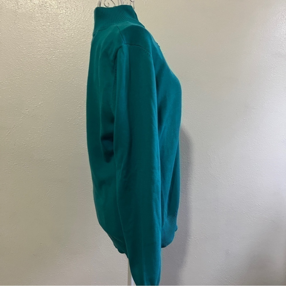 Foxcroft deep turquoise sweater, 100% supima cotton. Sz L. Preowned. EUC. - Picture 4 of 9
